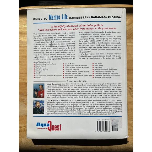 Guide to Marine Life Caribbean Bahamas and Florida by Clay Wiseman and Marty - Picture 7 of 7